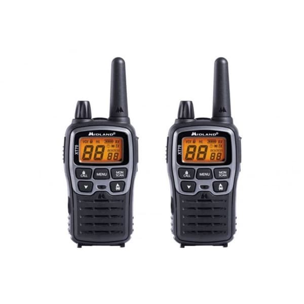 Midland XT70 bärbar radio - PMR/LPD - 446 MHz, 433 MHz - 93 kanaler (paket med 2)