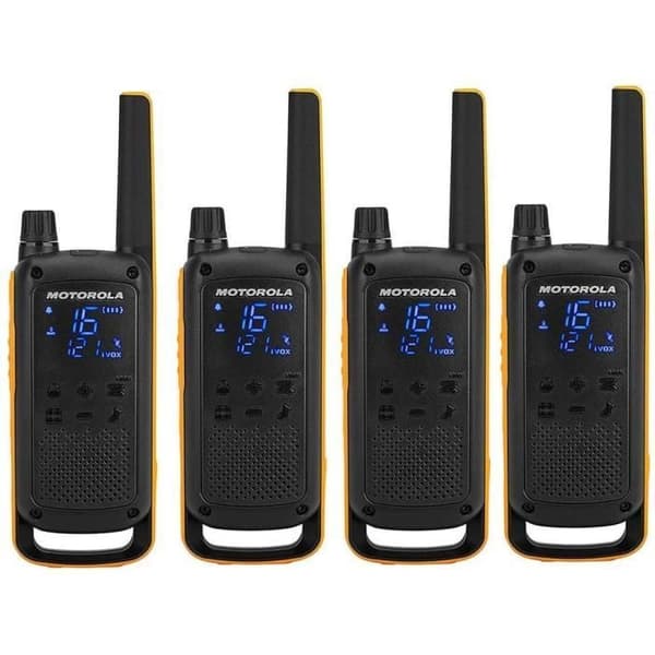 Motorola Talkabout T82 Extreme Quad Pack bärbar radio 2-bands PMR 446 MHz 16 kanaler svart, gul (paket med 4)