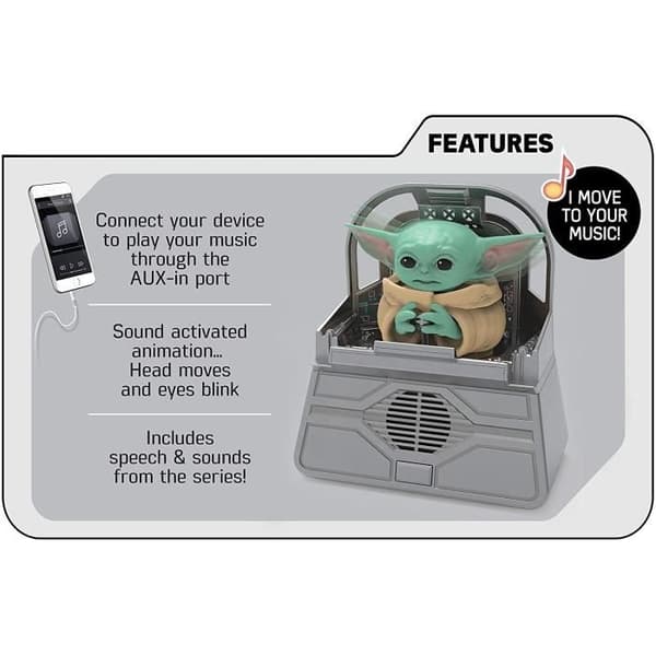 Trådbunden högtalare The Mandalorian Baby Yoda dansar - Kiddesigns - Star Wars högtalare med ljudeffekter