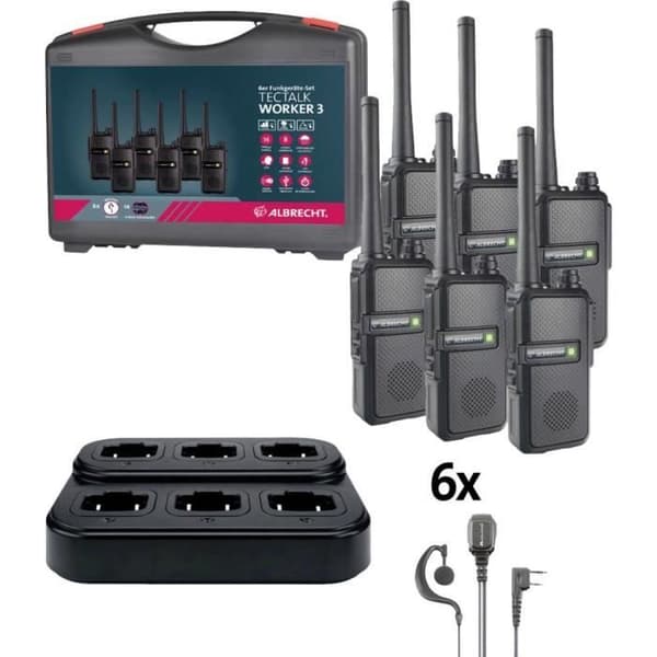 Albrecht Albrecht 6er Kofferset Tectalk Worker 3 29827 PMR transceiver set om 6