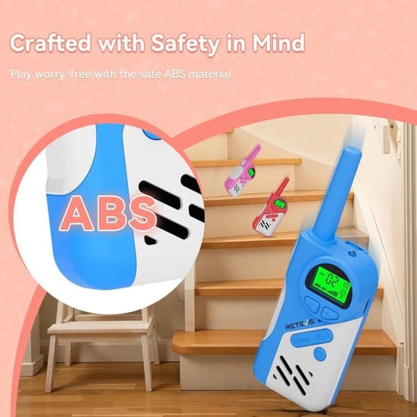 Retevis EZTalk 670 Walkie Talkie Lång Räckvidd, Walkie Talkie För Barn i Säkert Läge, LED Lampa, Leksaker för Barn 6-13 År (3 Stycken)