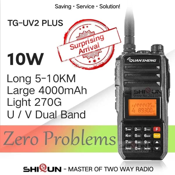 TG-UV2 Plus -kävelypuhelin, 10W lähtöteho, pitkä kantama 5-10 km,Vain radio