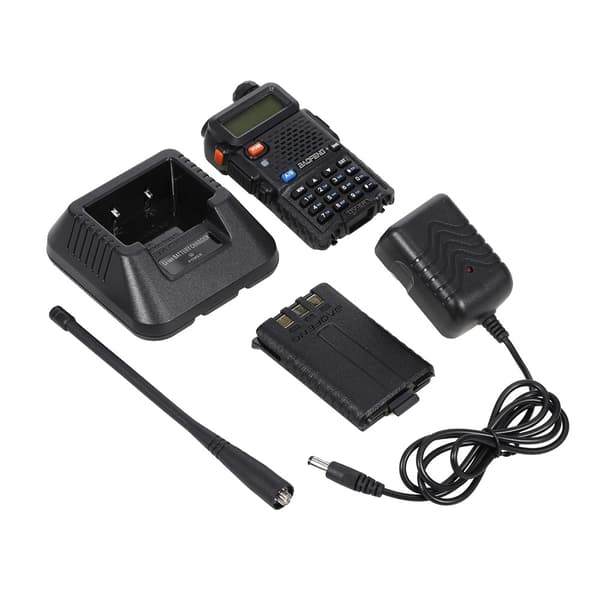Dual Band Transceiver, 128 hukommelseskanaler, 5W RF-effekt, 1800mAh batteri,EU, sort