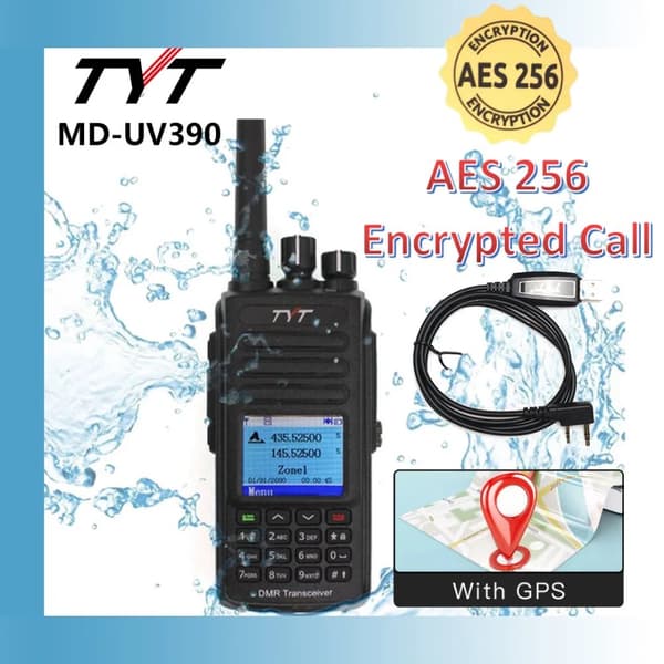 Digitalradio, IP67 vattentålig, 3000 kanaler, utgång,UV390-5W-GPS-AES256