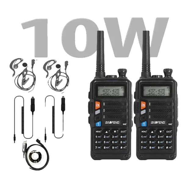 Walkie Talkie, 10W effekt, långdistanskommunikation,12V-Kabel-HD