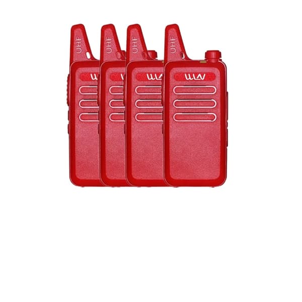 Mini Kätevä Kannettava VHF-puhelin, Taajuusalue 400-470 MHz, Teho 3w-5w, Akun Kapasiteetti 1000 mAh,PUNAINEN-4KPL, EU