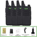 Miniatyrbillede 2 af 2: Mini Handy Bærbar Walkie Talkie, Frekvensområde 400-470 MHz, Udgangeffekt 3w-5w, Batterikapacitet 1000 mAh,Sort-4PCS, EU