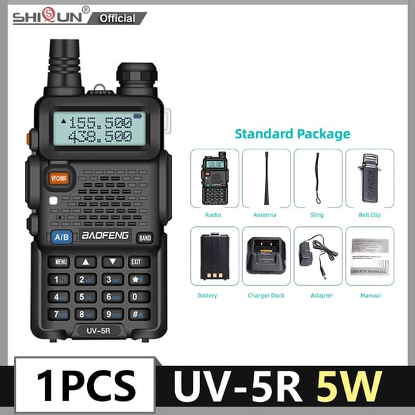 Walkie Talkie, Teho-tilat, 128 Kanavaa, IP45 Vesitiivis,5W-FM