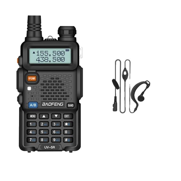 Walkie Talkie, Strømmode, 128 Kanaler, IP45 Vandtæt,5W-FM-Hovedtelefon