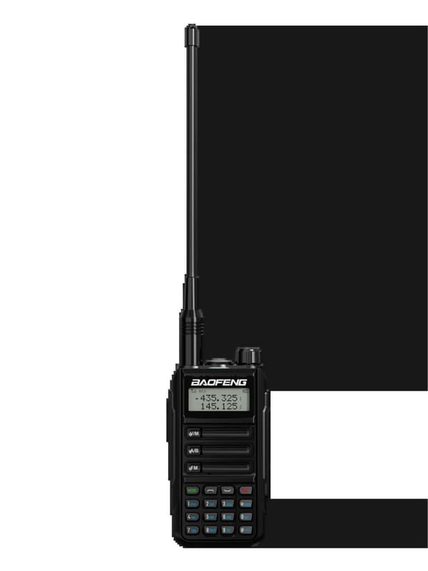 Walkie Talkie, IP68 vandtæt, Lang rækkevidde, 1 stk sort