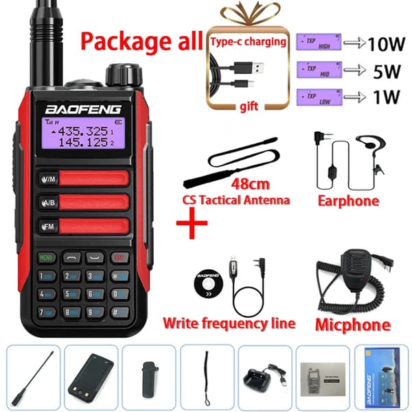 Walkie Talkie, Lång räckvidd, Vattentät, Röd Förpackning allt