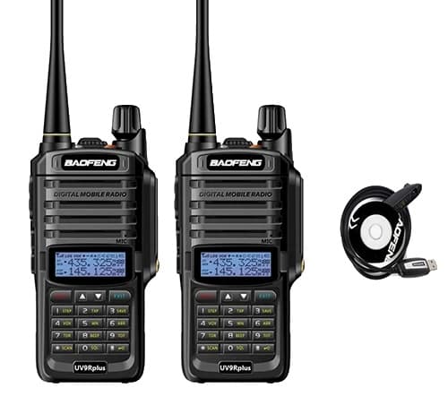 Baofeng UV-9R Plus Walkie Talkie, IP67 Vandtæt, Langdistancekommunikation,tilføj cd program kabel