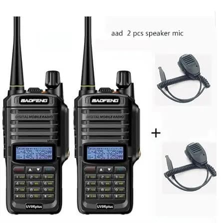 Baofeng UV-9R Plus Walkie Talkie, IP67-vesitiivis, pitkän kantaman kommunikointi,lisää 2 kaiutin mikrofoni