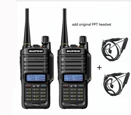 Baofeng UV-9R Plus Walkie Talkie, IP67-vesitiivis, pitkän kantaman kommunikointi,Lisää 2 kuulokemikrofonia