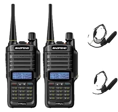 Baofeng UV-9R Plus Walkie Talkie, IP67 Vattentät, Kommunikation på Långt Avstånd,lägg till Air Tube Headset
