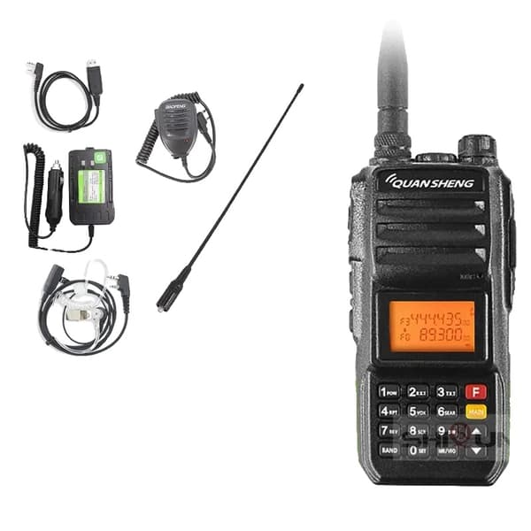 Lang rækkevidde 5-10 km, 4000 mAh batteri, dual band VHF UHF,Kraftfuld Kit 2