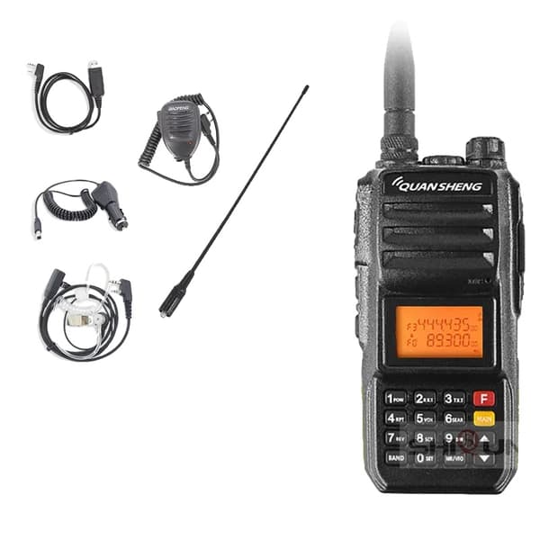Pitkä kantama 5-10 km, 4000 mAh akku, kaksitaajuus VHF UHF,Täysi