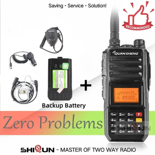 Pitkä kantama 5-10 km, 4000 mAh akku, kaksitaajuus VHF UHF,Tehokas Sarja 3