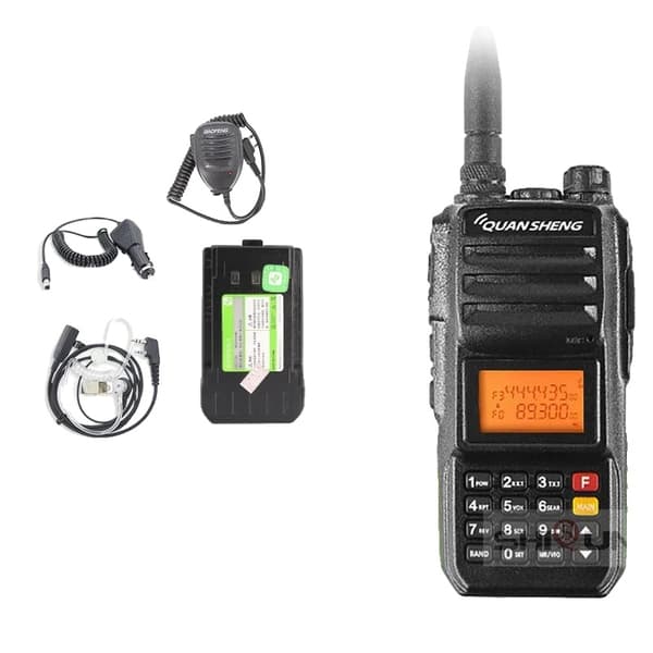 Pitkä kantama 5-10 km, 4000 mAh akku, kaksitaajuus VHF UHF,Tehokas Sarja 3