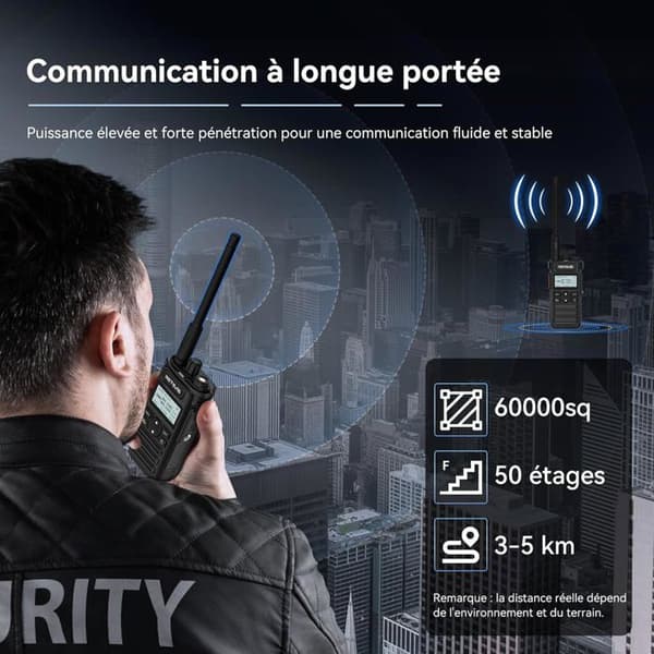 Retevis RT86S Talkie Walkie med Hörlurar, Tvåvägsradio Lång Räckvidd, LCD Skärm 2600 mAh USB C, Gruppsamtal, 2 Stycken
