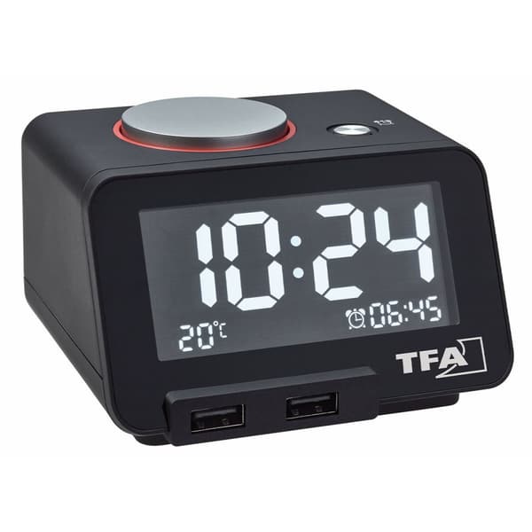TFA-Dostmann Homtime Quartz alarm clock Black