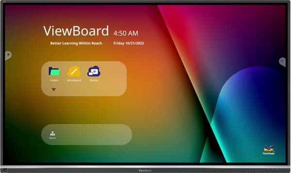 Viewsonic IFP7550-5 interactive whiteboard 190.5 cm (75") 3840 x 2160 pixels Touchscreen Black HDMI