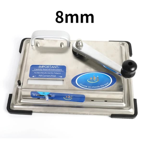 Bärbar metall cigarett rullmaskin, manuell injektor, kompakt storlek,8mm silver