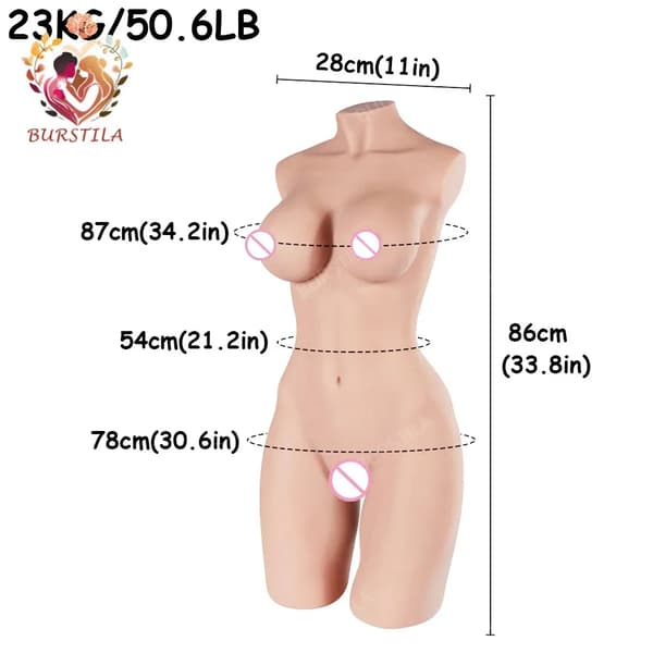 Silikonmasturbationsdocka, realistiskt material, två viktalternativ,23KG