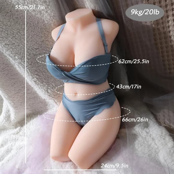 Silikonmasturbationsdocka, realistiskt material, två viktalternativ,9KG
