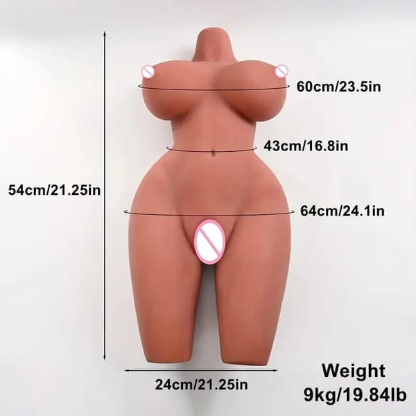Mandlig Masturbator, Blødt Silikone Materiale, Flere Vægtmuligheder,9 kg dukke