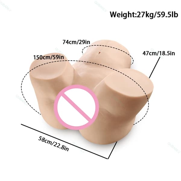 Realistisk Manlig Masturbator, Lättviktsdesign, Dubbel Inträdespunkt,27 kg