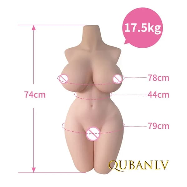 Halvkroppsdocka, Realistiskt TPE-material, Flexibel Rörelse,17,5 kg