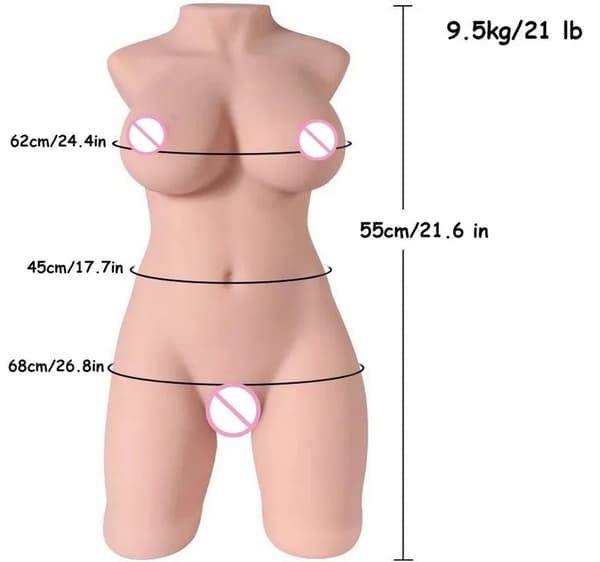 Realistinen TPE-nukke, useita painovaihtoehtoja, huomaamaton pakkaus,9,5 kg