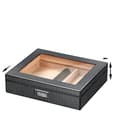 Miniatyrbild 1 av 2: Resehumidor för cigarrer, cederträkonstruktion, glashygrometer, Himmelblå