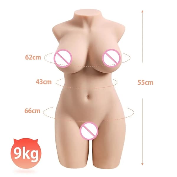 Realistisk kvinnlig torso, flera viktalternativ, olika dimensioner, lätt att rengöra,9KG