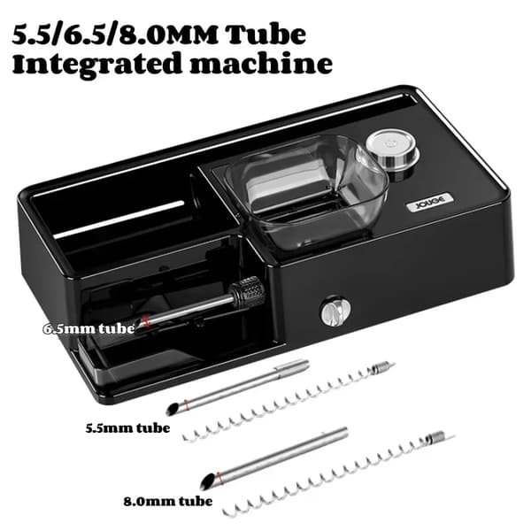 Automatisk Cigarettermaskin, 5.5mm/6.5mm/8mm Rörstorlekar, Rostfritt Stål och ABS-material, Kompakt Design,Svart