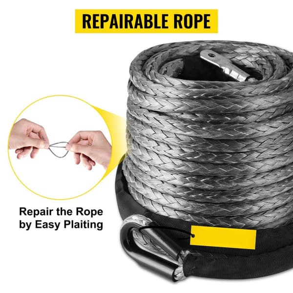 29m x 9,5mm 20500 lbs belastning Syntetiskt vinschrep, supertuffa UHMWPE-fibrer, ärmdesign på båda ändar, reparerbar, hållbar och lätt,lättinstallerad