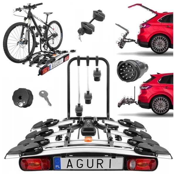 POLKUPYÖRÄTELINE vetokoukkuun AGURI Active Bike 4 pyörälle