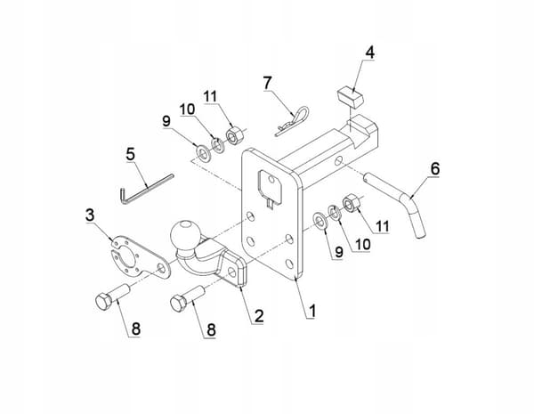 HAK ADAPTER USA raivausvaihtoehto AH-5 Auto Hak