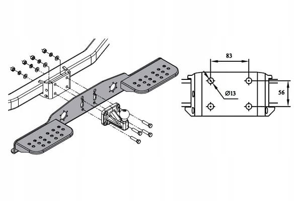 Universaali STEP asennetaan AUTO HAK ST1 -vetokoukkuun
