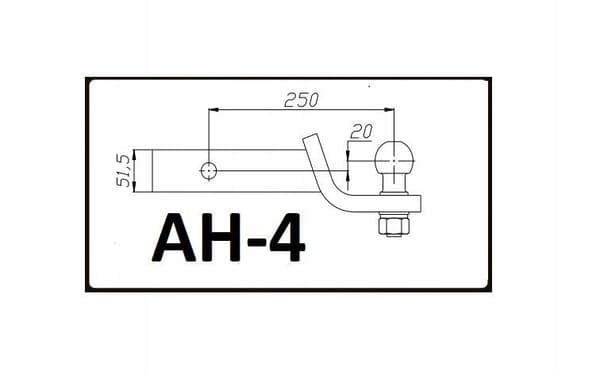 Koukkupallon pidennetty ja nostettu ADAPTER USA AH-4