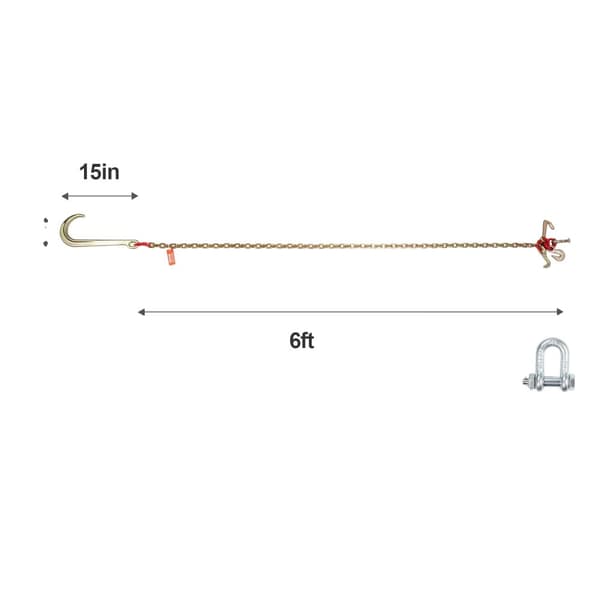 Vevor J Hook Kæde, 5400 lbs Belastningsevne, Galvaniseret Holdbart Design,1STK