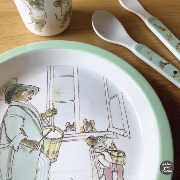 5-delad måltidslåda - Petit Jour Paris - Ernest och Célestine - Tjej - Vit - Barn