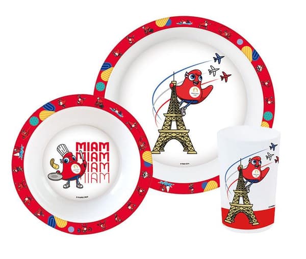 PARIS OLYMPISKA SPEL 2024 - Måltidsset (tallrik, skål, glas)