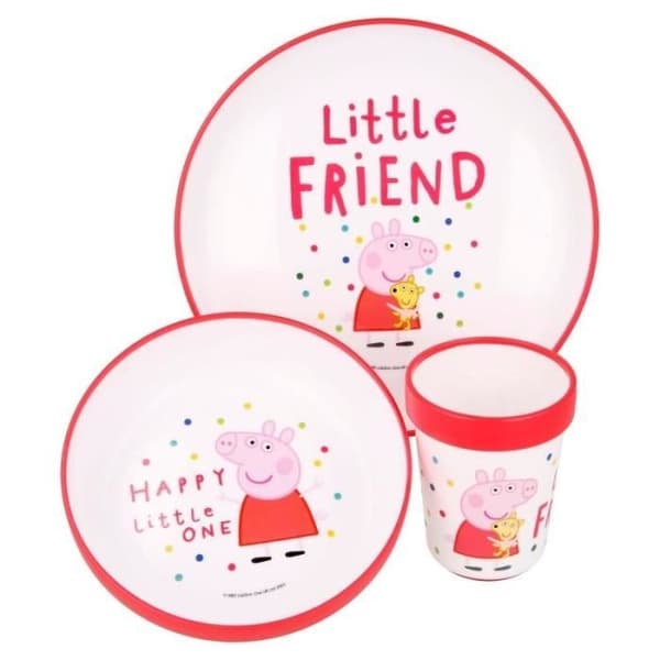 Peppa Pig - Ett halkfritt servisset (tallrik + skål + mugg) - 8412497134953