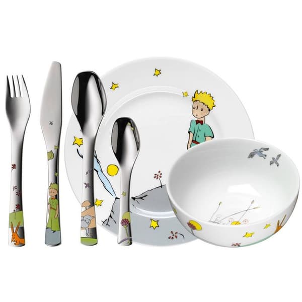 6-delat Little Prince-set - WMF - Porslin och 18/10 rostfritt stål - Vit - Barn - Hem - Tål diskmaskin