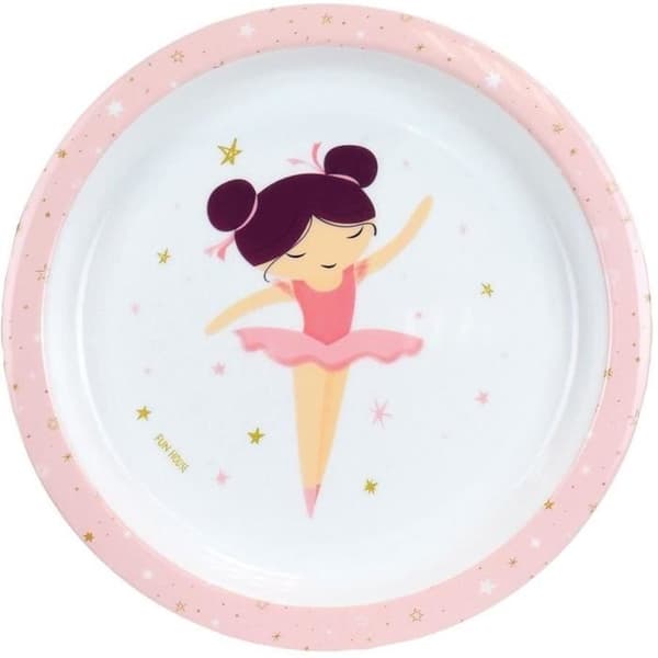 BALLERINA - Barnservis set med glas, sopptallrik, platt tallrik, bestick, vattenflaska och snackslåda