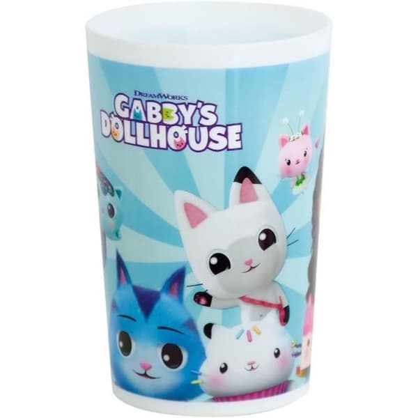 FUN HOUSE GABBY AND THE MAGIC HOUSE MÅLTIDSSET INKLUSIVE 1 220 ML GLAS, 1 TALK Ø 22 CM OCH 1 SKÅL Ø 16 CM MIKROVÅGSBAR FÖR