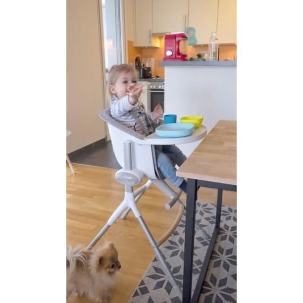 BÉABA - Set med silikonserviser för baby - Sugpropp - Rutschfri - 4 delar - Blå