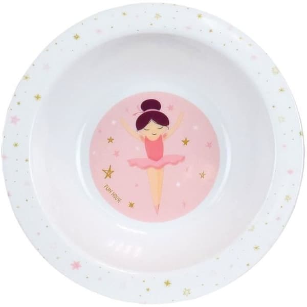 BALLERINA - Barnservis set med glas, sopptallrik, platt tallrik, bestick, vattenflaska och snackslåda